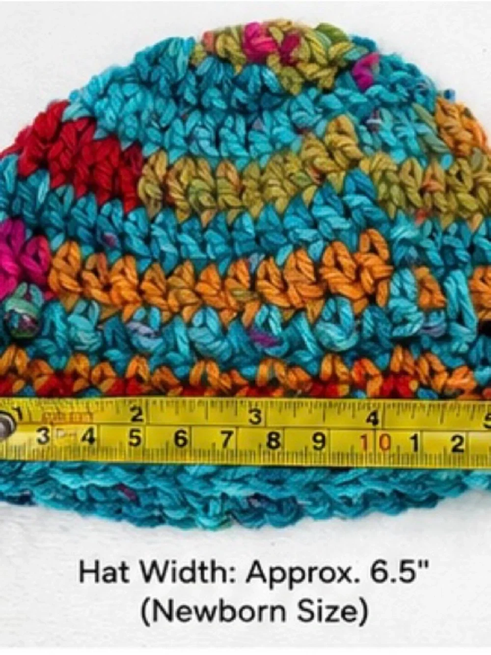 Handmade Crochet Newborn Hat & Thong Style Sandals Set - Colorful Boho Baby Gift